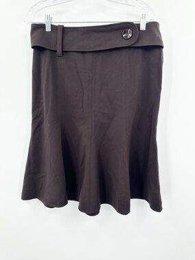 Jaspe Brown Flare Skirt Button Waist A-Line Women’s Size 11